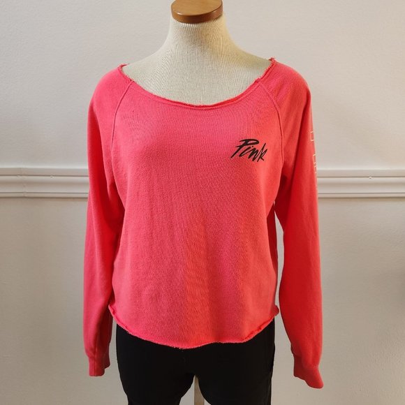 PINK Victoria’s Secret Slouch Neck Neon Sweatshirt size  Small - Picture 2 of 10
